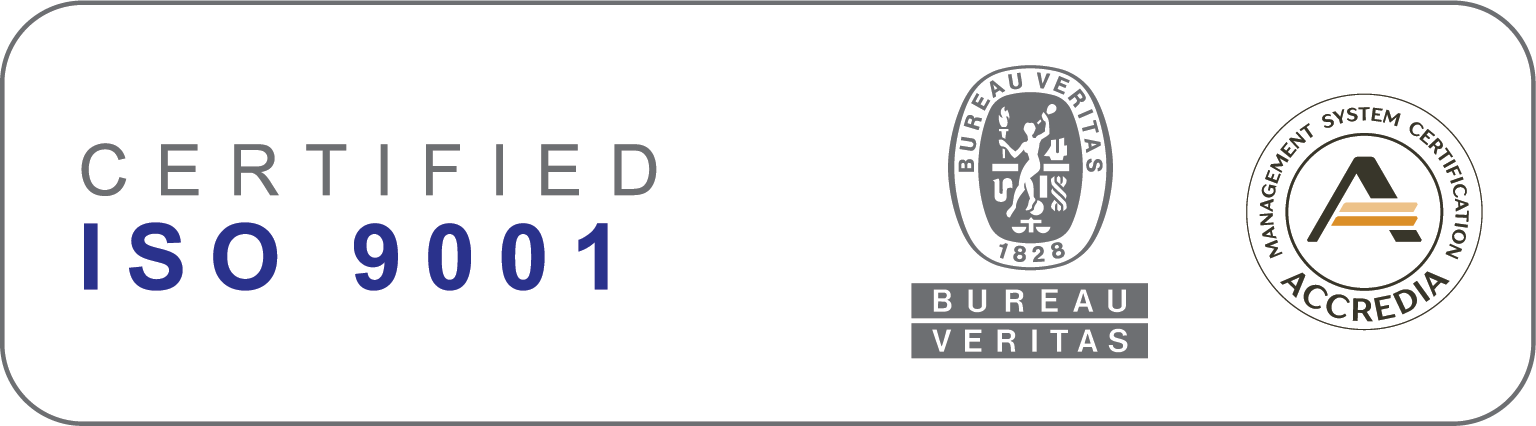 Sistema di gestione certificato ISO 9001 da Bureau Veritas